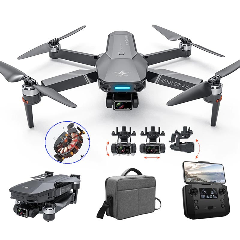 KF101 3-Axis EIS Gimbal RC Drone 1.2KM GPS 5G WiFi 4K HD ESC Camera Brushless Foldable Quadcopter