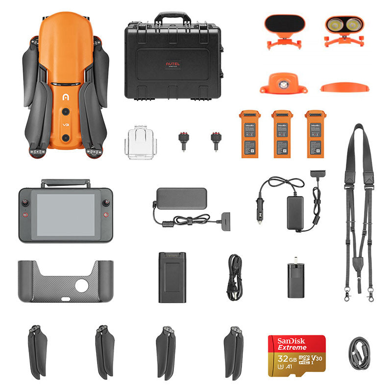 Autel Robotics EVO II Dual 640T V3 Rugged Bundle 640x512 Infrared Thermal Imaging Camera 0.8' CMOS & 8K Camera Professional Quadcopter