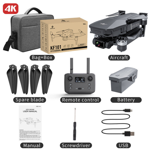 KF101 3-Axis EIS Gimbal RC Drone 1.2KM GPS 5G WiFi 4K HD ESC Camera Brushless Foldable Quadcopter