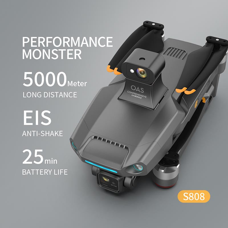 S808 Pro 4K Drone 3-axis Gimbal HD Camera 8K GPS 5G Wifi FPV 5KM Aerial Photography Brushless Obstacle Avoidance Quadcopter