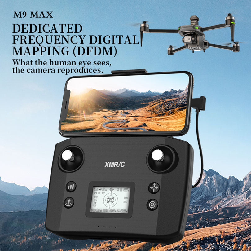XMR/C M9 MAX 4K Drone 3-axis Gimbal Brushless Motor GPS 5G Obstacle Avoidance Quadcopter Optional Screen Remote Control