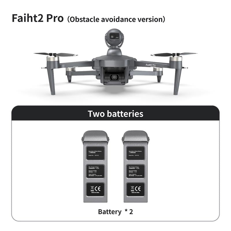 Cfly Faith2 PRO 3-Axis Gimbal 4K Drone HD Camera 360° Rotating Radar Obstacle Avoidance 6KM FPV GPS 5G Wifi Quadcopter