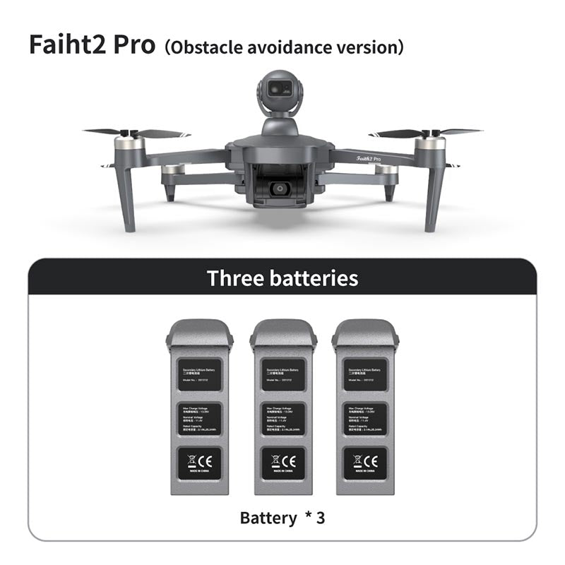 Cfly Faith2 PRO 3-Axis Gimbal 4K Drone HD Camera 360° Rotating Radar Obstacle Avoidance 6KM FPV GPS 5G Wifi Quadcopter
