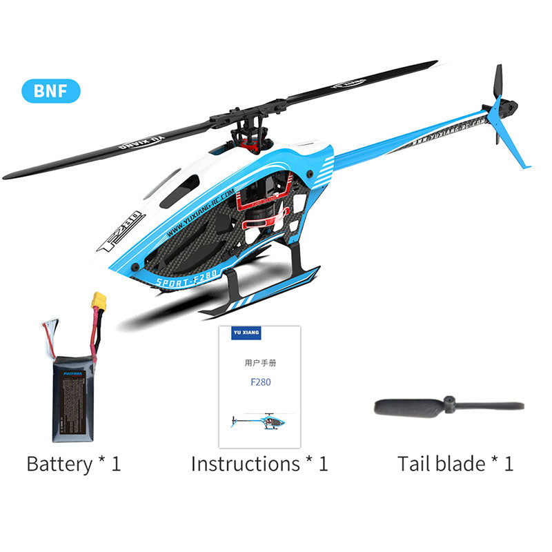 YXZNRC F280 6-Axis Gyro 3D6G Dual Brushless Direct Drive Motor Flybarless 2.4G 6CH RC Helicopter