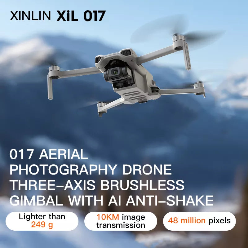 XIL 017 4K Drone 249g with Screen Remote Control 3-Axis Gimbal Anti-shake HD Aerial Photography GPS Quadcopter