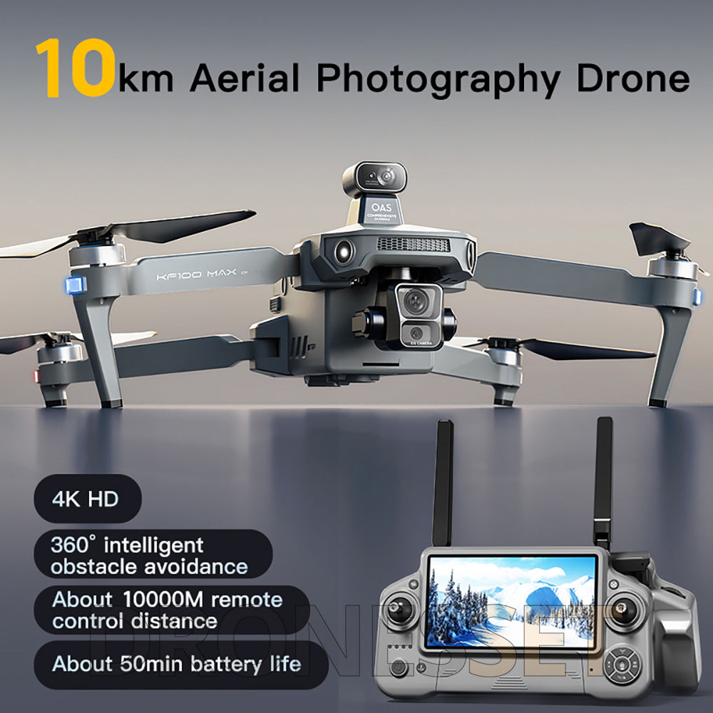 KF100 4K Drone 3-Axis Gimbal EIS Camera Large size Intelligent Obstacle Avoidance 10KM 5G GPS Quadcopter with Screen Remote control