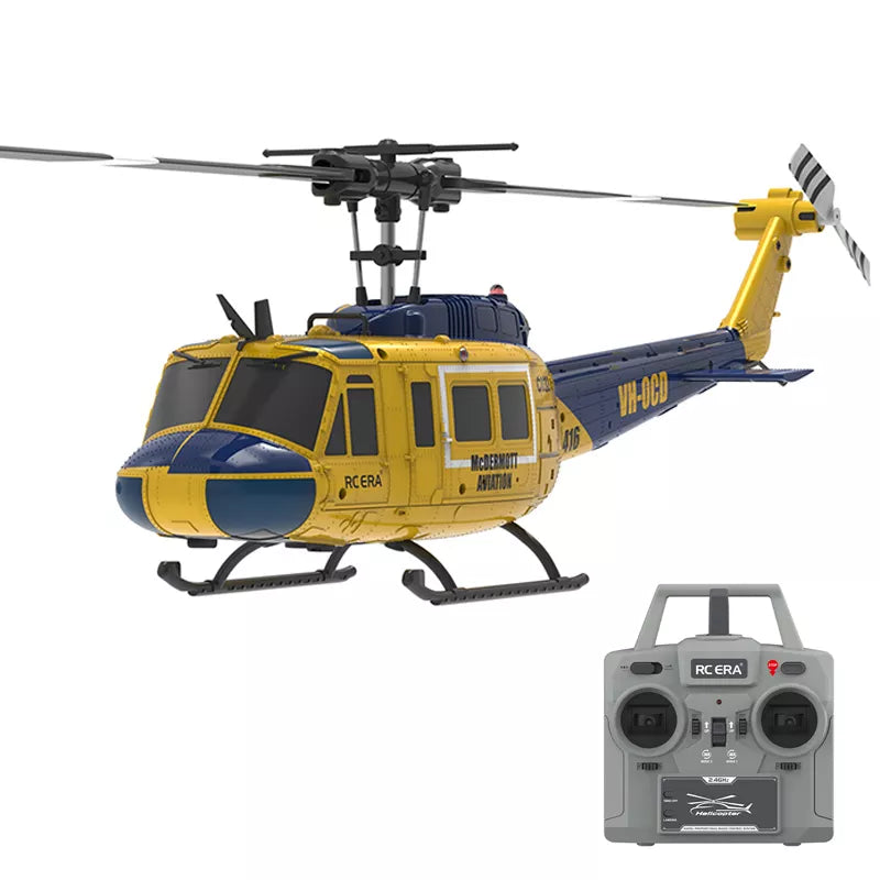RCERA C032 UH-1 Huey RC Helicopter 1/48 6CH 6-axis Gyro Barometer Altitude Determination Optical Flow Positioning TOF Laser Radar Aerobatic Helicopter