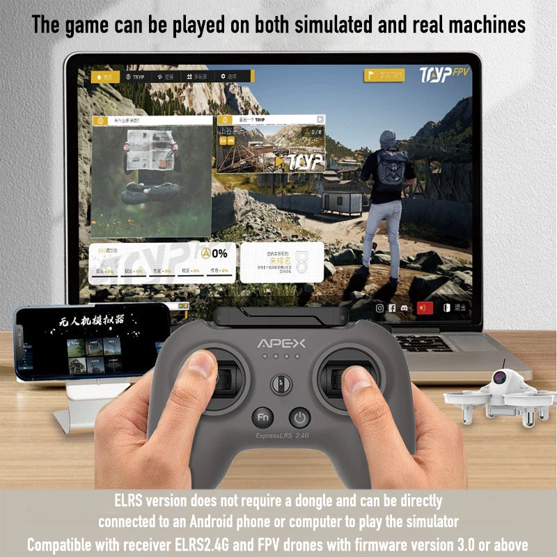 APEX FPV Drone 4.0 Upgraded Head Tracking Mode Mini FPV Racing Drone Set 5.8G Real-Time Image Transmission Super-Wide with Camera FPV Goggles