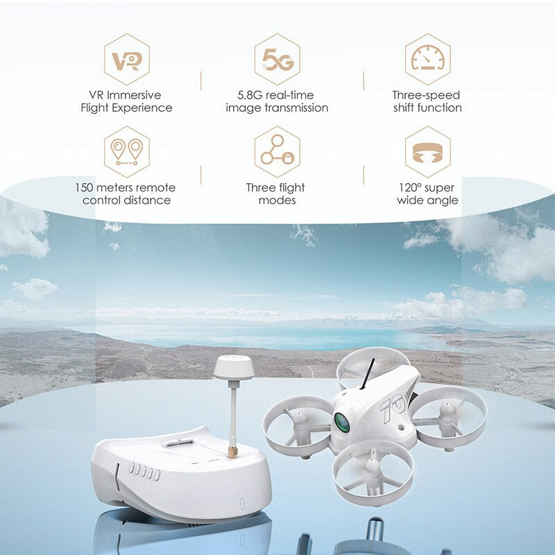 APEX FPV Drone 4.0 Upgraded Head Tracking Mode Mini FPV Racing Drone Set 5.8G Real-Time Image Transmission Super-Wide with Camera FPV Goggles
