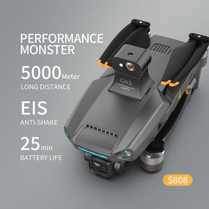 S808 Pro 4K Drone 3-axis Gimbal HD Camera 8K GPS 5G Wifi FPV 5KM Aerial Photography Brushless Obstacle Avoidance Quadcopter