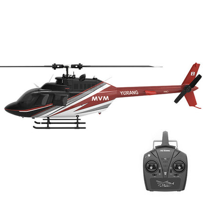 YXZNRC F08 Bell 206 RC Helicopter 1/27 Scale Brushless Direct-Drive 6G Flybarless Model 2.4G 6CHwith Optical Flow Positioning