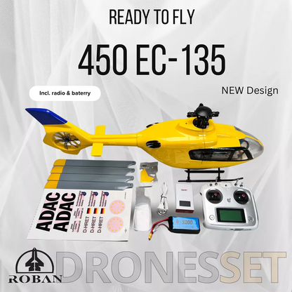 ROBAN EC135 ADAC 450 Class RC Helicopter 4 blades 2.4G 11CH GPS Stabilized Flybarless PNP/RTF With X2 Flight Controller