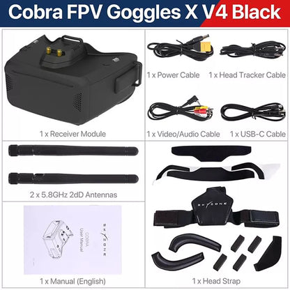 SKYZONE COBRA X V4 COBRA SD FPV Drone Goggles 1280x720 4.1in 5.8G 48CH Receiver Head Tracker DVR for FPV Drone