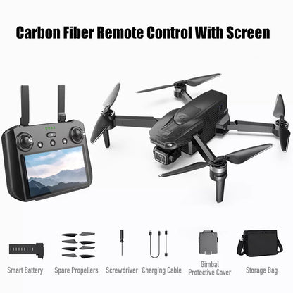 SMRC S840 PRO 8K Drone Carbon Fiber 3-Axis Gimbal EIS Camera Intelligent Obstacle Avoidance 5G GPS Quadcopter with Screen Remote Control