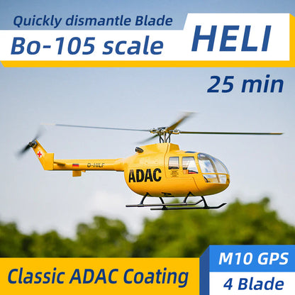 FLYWING BO-105 Universal RC Helicopter 470L Class 6CH Brushless GPS Stabilized Altitude Hold RC Helicopter H1 Flight Controller