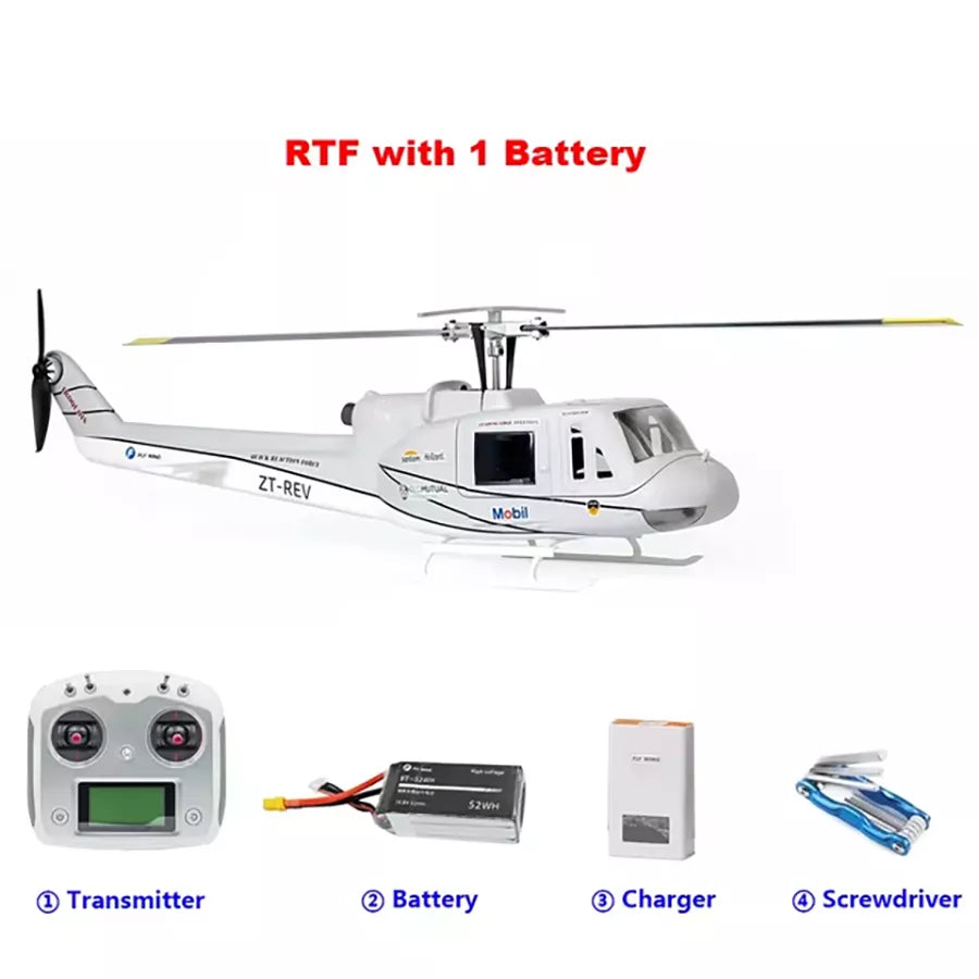 FLYWING UH1 V4 Huey Helicopter Upgrade Version 450L Class 6CH Brushless GPS Stabilized Altitude Hold RC Helicopter H1 Flight Controller