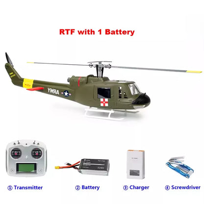 FLYWING UH1 V4 Huey Helicopter Upgrade Version 450L Class 6CH Brushless GPS Stabilized Altitude Hold RC Helicopter H1 Flight Controller