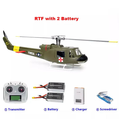 FLYWING UH1 V4 Huey Helicopter Upgrade Version 450L Class 6CH Brushless GPS Stabilized Altitude Hold RC Helicopter H1 Flight Controller