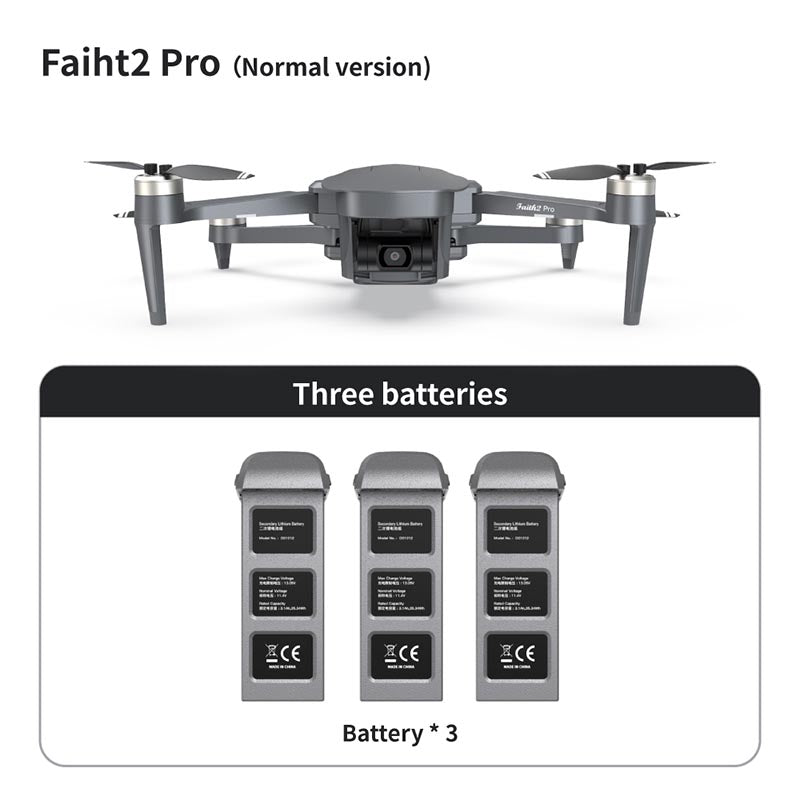 Cfly Faith2 PRO 3-Axis Gimbal 4K Drone HD Camera 360° Rotating Radar Obstacle Avoidance 6KM FPV GPS 5G Wifi Quadcopter
