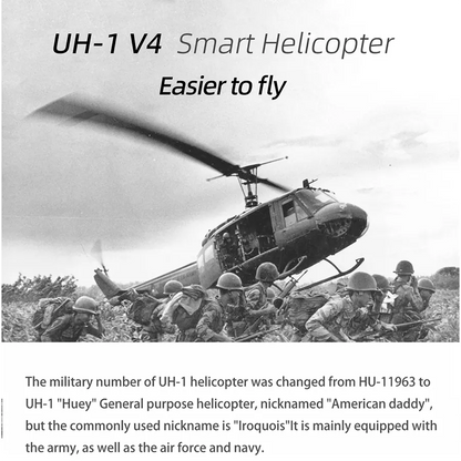 FLYWING UH1 V4 Huey Helicopter Upgrade Version 450L Class 6CH Brushless GPS Stabilized Altitude Hold RC Helicopter H1 Flight Controller
