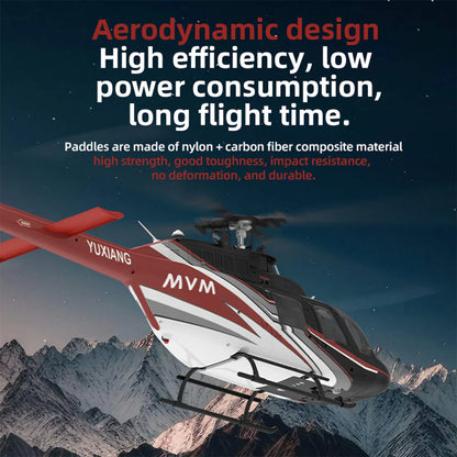 YXZNRC F08 Bell 206 RC Helicopter 1/27 Scale Brushless Direct-Drive 6G Flybarless Model 2.4G 6CHwith Optical Flow Positioning