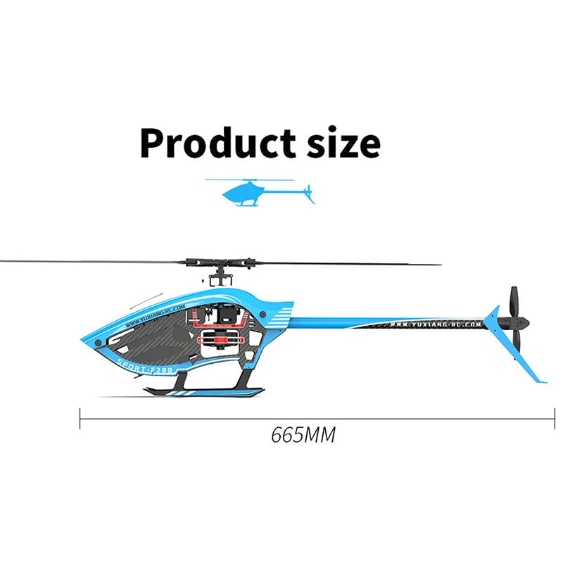 YXZNRC F280 6-Axis Gyro 3D6G Dual Brushless Direct Drive Motor Flybarless 2.4G 6CH RC Helicopter