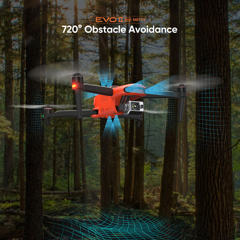 Autel Robotics EVO II Dual 640T V3 Rugged Bundle 640x512 Infrared Thermal Imaging Camera 0.8' CMOS & 8K Camera Professional Quadcopter