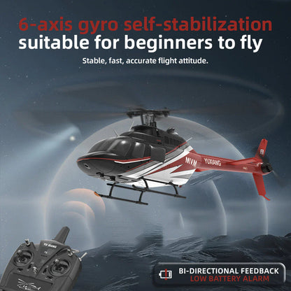 YXZNRC F08 Bell 206 RC Helicopter 1/27 Scale Brushless Direct-Drive 6G Flybarless Model 2.4G 6CHwith Optical Flow Positioning