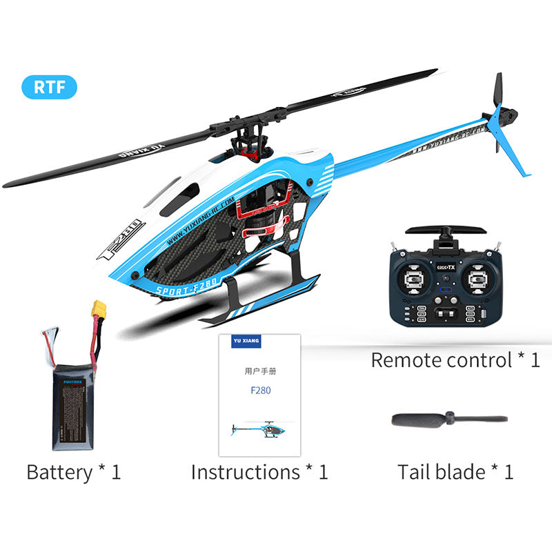 YXZNRC F280 6-Axis Gyro 3D6G Dual Brushless Direct Drive Motor Flybarless 2.4G 6CH RC Helicopter