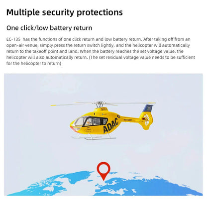 FLYWING EC135 RC Helicopter 470 Scale 6CH RTF with GPS H1 Flight Controller 4 Blade Rotor PNP/RTF Version Helicopter