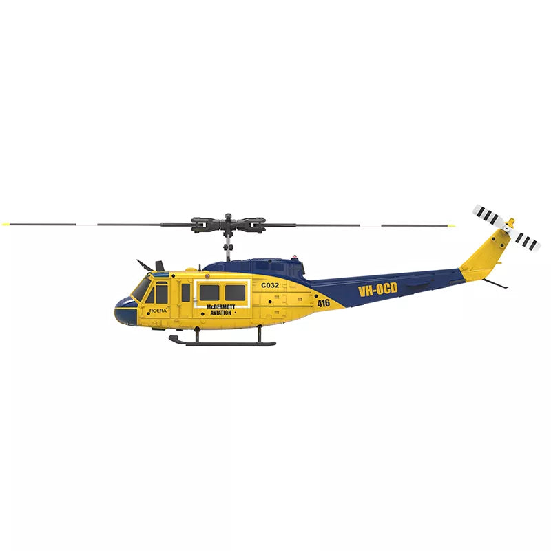 RCERA C032 UH-1 Huey RC Helicopter 1/48 6CH 6-axis Gyro Barometer Altitude Determination Optical Flow Positioning TOF Laser Radar Aerobatic Helicopter