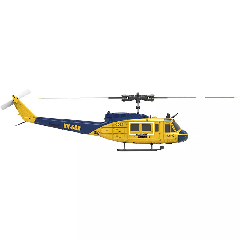 RCERA C032 UH-1 Huey RC Helicopter 1/48 6CH 6-axis Gyro Barometer Altitude Determination Optical Flow Positioning TOF Laser Radar Aerobatic Helicopter