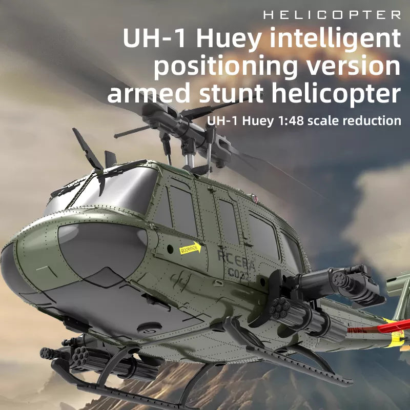 RCERA C032 UH-1 Huey RC Helicopter 1/48 6CH 6-axis Gyro Barometer Altitude Determination Optical Flow Positioning TOF Laser Radar Aerobatic Helicopter