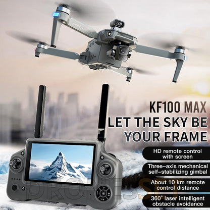 KF100 4K Drone 3-Axis Gimbal EIS Camera Large size Intelligent Obstacle Avoidance 10KM 5G GPS Quadcopter with Screen Remote control