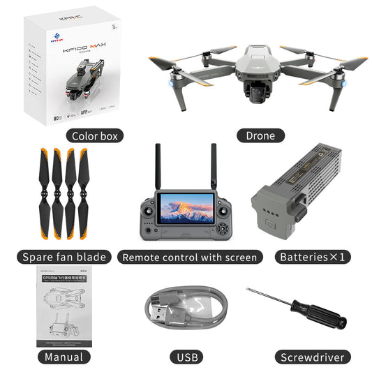 KF100 4K Drone 3-Axis Gimbal EIS Camera Large size Intelligent Obstacle Avoidance 10KM 5G GPS Quadcopter with Screen Remote contro