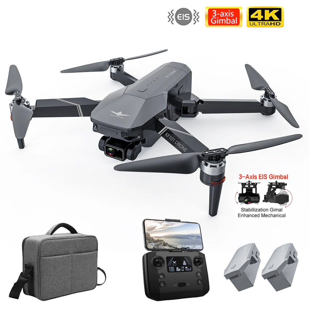 KF101 3-Axis EIS Gimbal RC Drone 1.2KM GPS 5G WiFi 4K HD ESC Camera Brushless Foldable Quadcopter