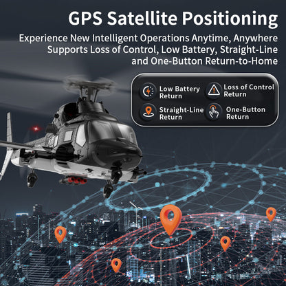 YUXIANG F02S Airwolf RC Helicopter 9CH 6G GPS Optical Flow Localization Altitude Hold Dual Brushless 1:34 Flybarless Helicopter