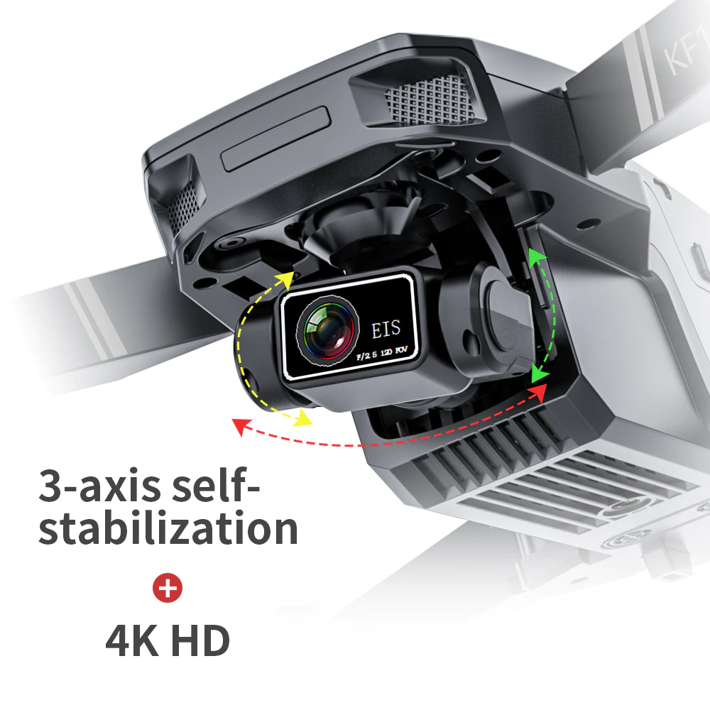 KF101 3-Axis EIS Gimbal RC Drone 1.2KM GPS 5G WiFi 4K HD ESC Camera Brushless Foldable Quadcopter