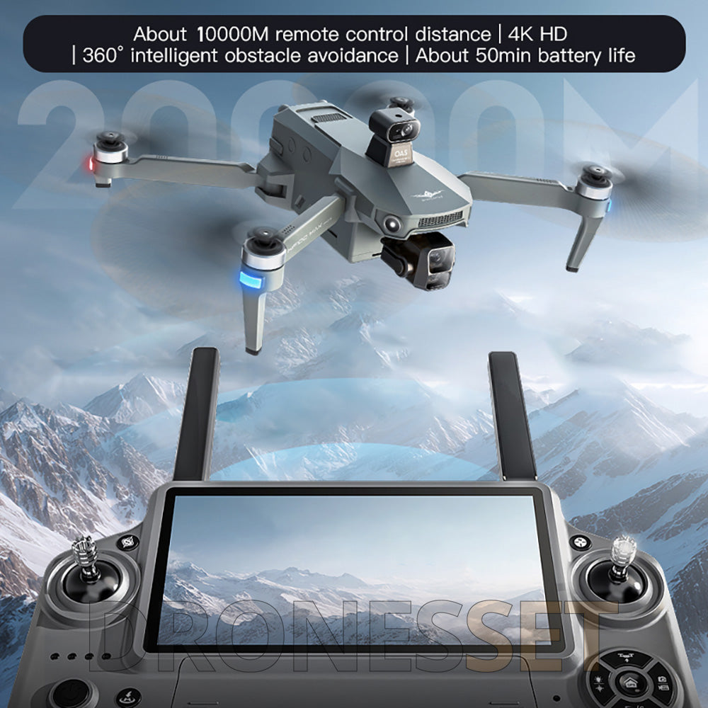 KF100 4K Drone 3-Axis Gimbal EIS Camera Large size Intelligent Obstacle Avoidance 10KM 5G GPS Quadcopter with Screen Remote control