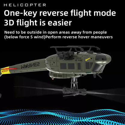 RCERA C032 UH-1 Huey RC Helicopter 1/48 6CH 6-axis Gyro Barometer Altitude Determination Optical Flow Positioning TOF Laser Radar Aerobatic Helicopter