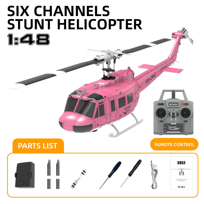 RCERA C032 UH-1 Huey RC Helicopter 1/48 6CH 6-axis Gyro Barometer Altitude Determination Optical Flow Positioning TOF Laser Radar Aerobatic Helicopter