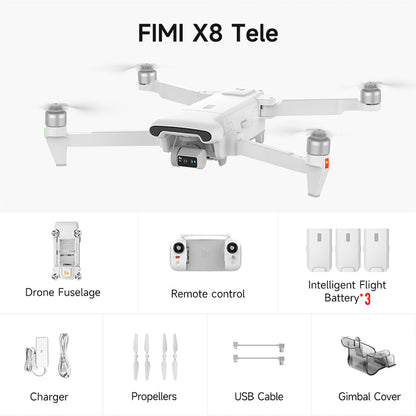 FIMI X8 TELE 3-Axis Gimbal 4K Drone HDR 48MP 30x Camera GPS 10KM Professional aerial photography Quadcopter